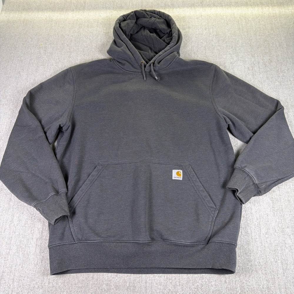 Carhartt Hoodie Mens Large Gray Original Fit Pullover Sweatshirt Midweight